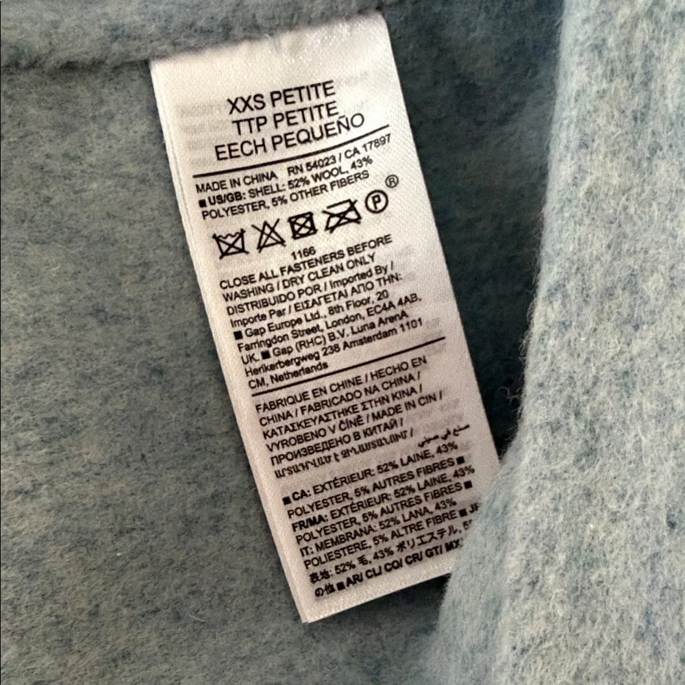Banana Republic Wool cropped boxy jacket in Sea Glass Heather Blue. NWT fits XS* - Picture 13 of 13